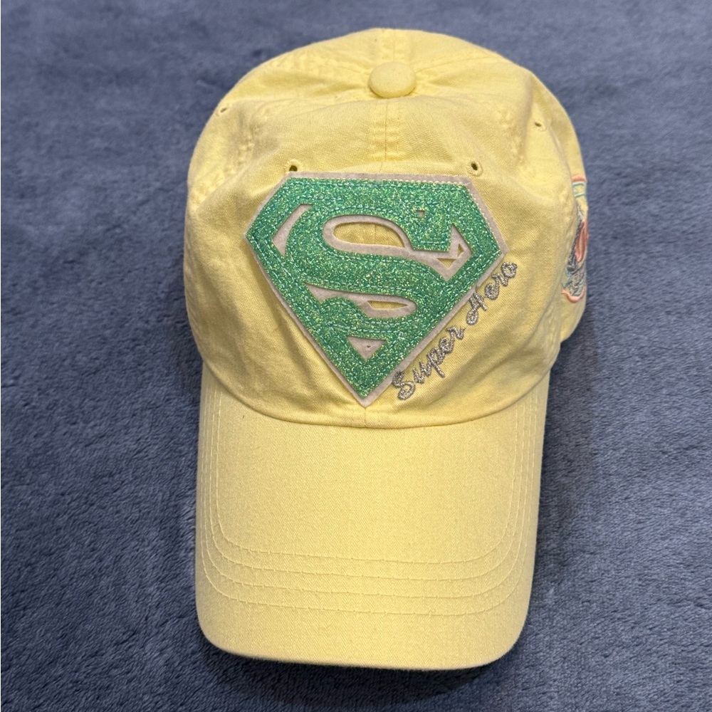 Superhero Light Yellow and Sparkly Seafoam Green Logo Women Cap - Picture 2 of 9